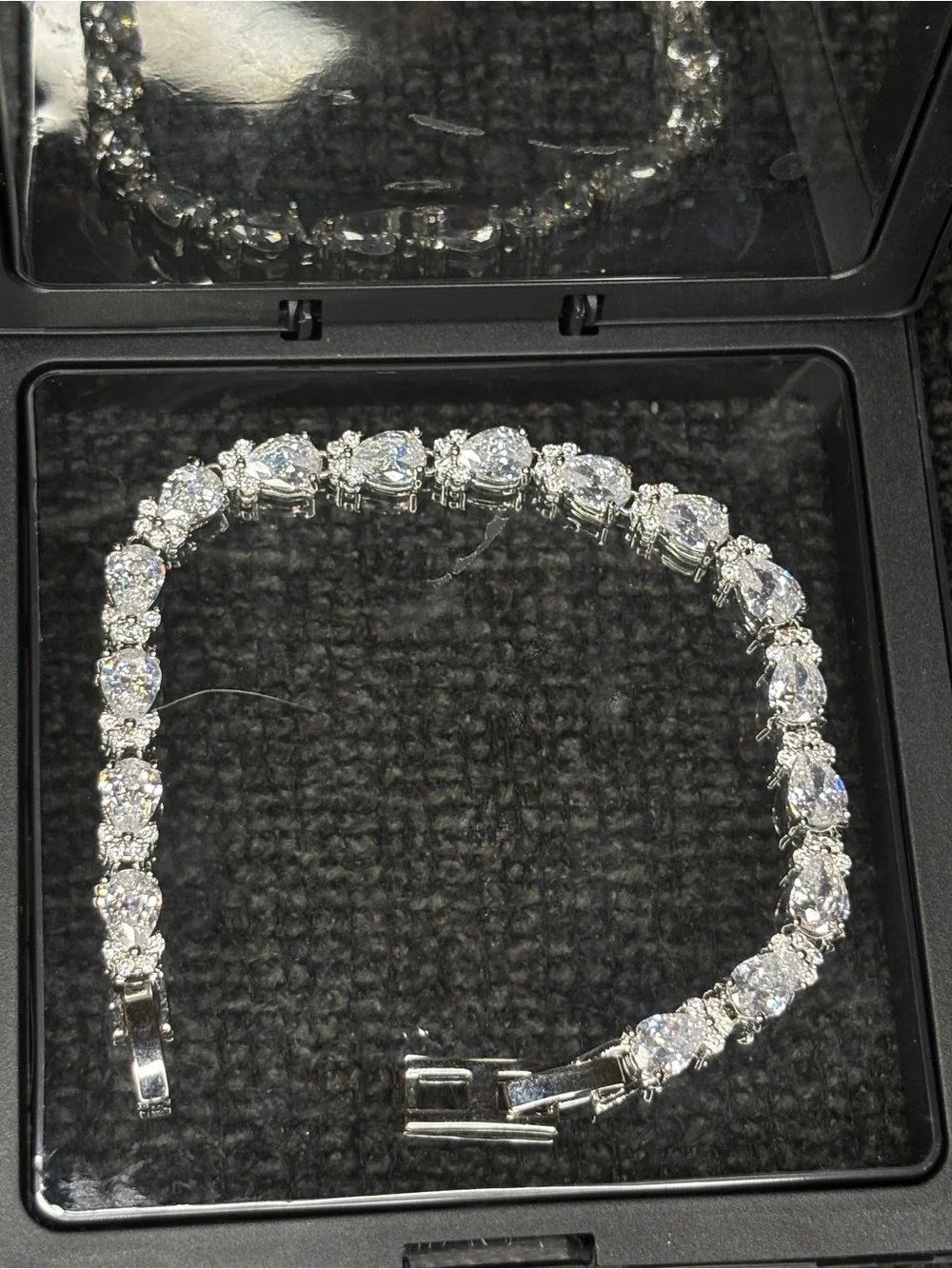 Elegant Silver Tennis Bracelet with Clear Cubic Zirconia - Women's Jewelry